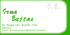 irma bujtas business card